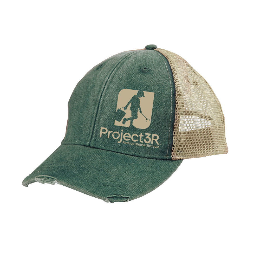 Project3R Forest Green ICON Distressed Trucker Hat | Ryan display picture 1